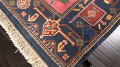 6x8 Green, Pink, Gold Color Hand Knotted Gabbeh Wool Pictorial Oriental Rug