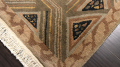 5x8 Charcoal, Brown, Beige Color Hand Knotted Tibetan New Zealand Wool Art Deco Oriental Rug