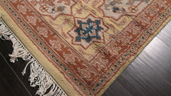 6x9 Vanilla, Turquoise, Ivory Color Hand Knotted Oushak Wool Traditional Oriental Rug