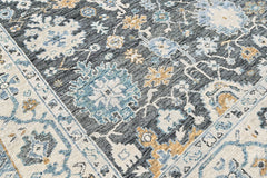 Gray, Beige 9'2''x11'11'' Oushak Transitional Hand Knotted Wool Oriental Area Rug
