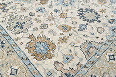 Beige, Gray 9x11'11'' Oushak Transitional Hand Knotted Wool Oriental Area Rug