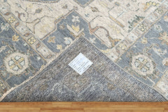 Blue, Beige 8'11''x12 Oushak Heriz Hand Knotted Wool Oriental Area Rug
