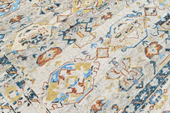Beige, Slate 9x11'10'' Oushak Transitional Hand Knotted Wool Oriental Area Rug