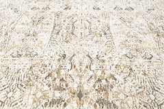 9x12 Ivory, Beige, Multi Color Power Loom Oushak Wool Modern Oriental Rug
