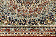 9x12 Red, Blue, Ivory Color Power Loom Oushak Wool Traditional Oriental Rug