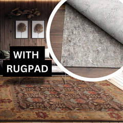 Multi Sizes Hand-Tufted Arts & Craft Wool Area Rug Brown, Beige with a Rug Pad