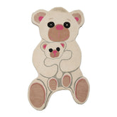 LoomBloom 3'x5' Ivory Hand-Tufted Bear Design Wool Modern Oriental Area Rug