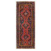 4'7" x 11'9" Hand Knotted Wool Traditional Runner Vegetable dyes Area Rug Red