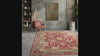 Multi Size Raspberry, Sage Hand Knotted LoomBloom Muted Turkish Oushak 100% Wool Traditional Oriental Area Rug