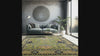 Multi Size Hand Knotted LoomBloom Muted Turkish Oushak 100% Wool Traditional  Oriental Area Rug Green,Navy Color