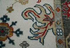 8x10 Hand Knotted Turkish Oushak 100% Wool Arts & Crafts Oriental Area Rug Ivory, Gray Color