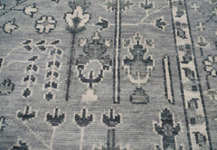 8x10 Hand Knotted Turkish Oushak 100% Wool Transitional Oriental Area Rug Tone On Tone Gray Color