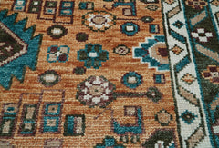 8x10 Hand Knotted Turkish Oushak 100% Wool Transitional Oriental Area Rug Burnt Orange, Beige Color