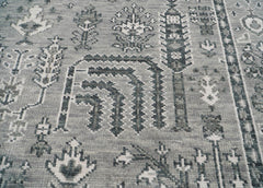 8x10 Hand Knotted Turkish Oushak 100% Wool Traditional Oriental Area Rug Tone On Tone Gray Color