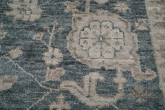 8x10 Hand Knotted Turkish Oushak 100% Wool Transitional Oriental Area Rug Slate, Gray Color