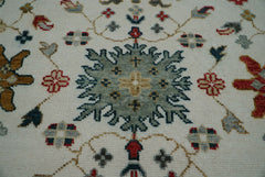8x10 Hand Knotted Turkish Oushak 100% Wool Arts & Crafts Oriental Area Rug Ivory, Gray Color