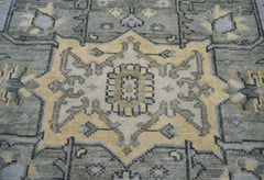 8x10 Hand Knotted Turkish Oushak 100% Wool Transitional Oriental Area Rug Gray, Moss Color