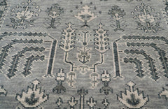 8x10 Hand Knotted Turkish Oushak 100% Wool Traditional Oriental Area Rug Tone On Tone Gray Color