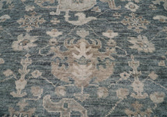 8x10 Hand Knotted Turkish Oushak 100% Wool Transitional Oriental Area Rug Slate, Gray Color