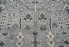 8x10 Hand Knotted Turkish Oushak 100% Wool Transitional Oriental Area Rug Tone On Tone Gray Color