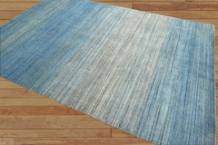Multi Size Gray, Blue Hand Knotted Persian 100% Wool Modern & Contemporary Oriental Area Rug