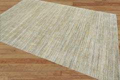 6x9 Beige LoomBloom Hand Knotted Modern & Contemporary Textured Tibetan 100% Wool Oriental Area Rug