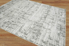 8x10 Gray, Silver Hand Knotted 100% Wool Modern & Contemporary Oriental Area Rug