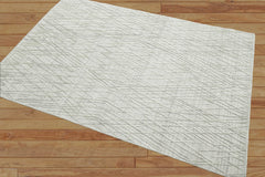 4x6 Tone On Tone Gray LoomBloom Hand Knotted Modern & Contemporary Textured Tibetan 100% Wool Oriental Area Rug