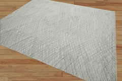 8x10 Gray LoomBloom Hand Knotted Modern & Contemporary Textured Tibetan 100% Wool Oriental Area Rug