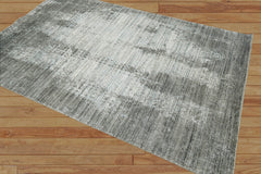 5x7 Gray, Silver Hand Knotted 100% Wool Modern & Contemporary Oriental Area Rug