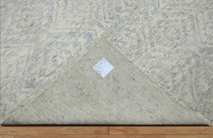 9' 4''x13' 5'' Gray Beige Blue Color Hand Knotted Indo Oushak 100% Wool Transitional Oriental Rug
