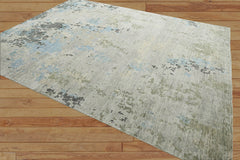 Multi Size Gray, Beige Hand Knotted Abstract Tibetan 100% Wool Modern & Contemporary Oriental Area Rug