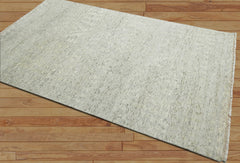 5x7 Gray, Beige Hand Knotted Abstract Tibetan 100% Wool Modern & Contemporary Oriental Area Rug