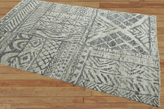 5x7 Gray, Beige Hand Knotted 100% Wool Tibetan Modern & Contemporary Oriental Area Rug