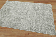 4x6 Gray, Beige Hand Made Loop n Cut Pile 100% Wool Modern & Contemporary Oriental Area Rug