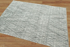4x6 Tone on Tone Gray Hand Knotted 100% Wool Modern & Contemporary Oriental Area Rug