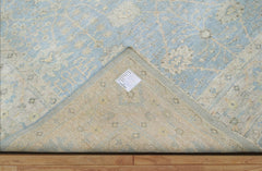 9x12 Blue, Beige Hand Knotted Afghan Oushak 100% Wool Traditional Oriental Area Rug