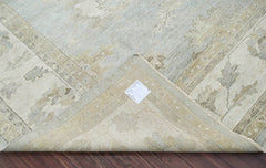 Multi Size Hand Knotted 100% Wool Oushak Traditional Oriental Area Rug Blue, Beige Color