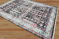 Multi Size Black, Gray Hand Knotted Arts & Crafts 100% Wool Turkish Oushak Traditional Oriental Area Rug
