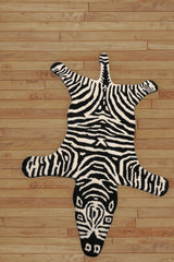 Hillingdon 3x5 Hand Tufted Hand Made 100% Wool Novelty Oriental Area Rug Black, White Color