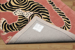 5 x 5  Blush Gold Black Color Hand Tufted All-Over 100% Wool Novelty/ Animal Oriental Rug