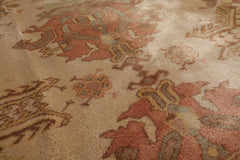 10x14 Beige, Blush, Gold Color Hand Knotted All-Over 100% Wool Traditional Oriental Rug