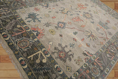 8 x 10  Gray Beige Teal Color Hand Knotted All-Over 100% Wool Traditional Oriental Rug