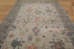 10 x 14  Gray Beige Teal Color Hand Knotted All-Over 100% Wool Traditional Oriental Rug