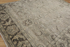 9 x 12  Gray Beige Moss Color Hand Knotted All-Over 100% Wool Traditional Oriental Rug