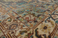 8x10 Slate, Ivory, Blue Color Hand Knotted All-Over 100% Wool Traditional Oriental Rug