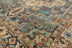 8x10 Slate, Ivory, Blue Color Hand Knotted All-Over 100% Wool Traditional Oriental Rug