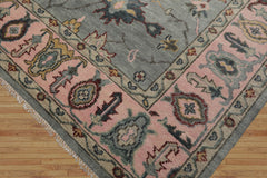 Multi Size Slate, Blue, Blush Color Hand Knotted All-Over 100% Wool Traditional Oriental Rug