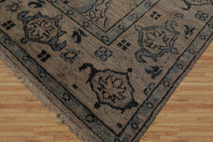 8x10 Taupe, Gray, Slate Color Hand Knotted All-Over 100% Wool Traditional Oriental Rug