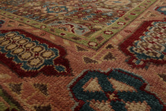 9x12 Brown, Blush, Rust Color Hand Knotted All-Over 100% Wool Traditional Oriental Rug